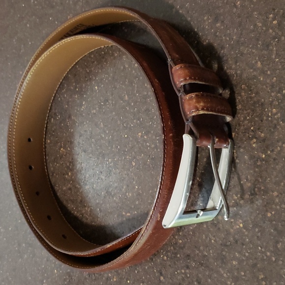Allen Edmonds Mens Calfskin Leather Belt Brown 39506 Made in USA 36 - Picture 5 of 7